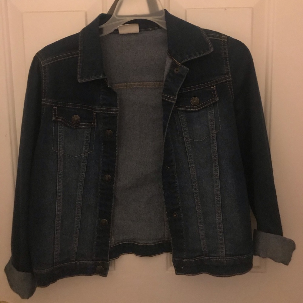 dark blue jean jacket